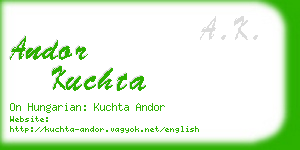 andor kuchta business card